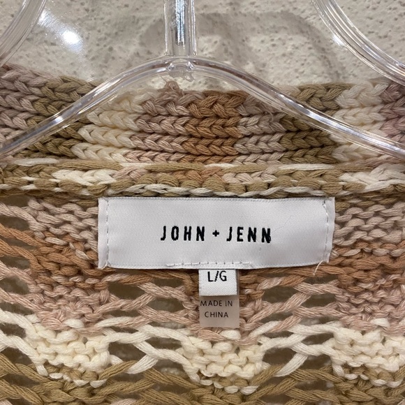 John + Jenn Julianna striped grandmacore preppy cardigan Size Large EUC - Picture 3 of 5